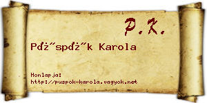 Püspök Karola névjegykártya